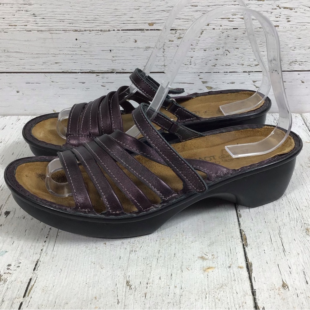 Naot Concord Strappy Sandals Metallic Purple Maroon Size 37​​​​​